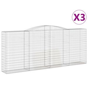 vidaXL Schanskorven 3 st gewelfd 400x50x160/180 cm ijzer