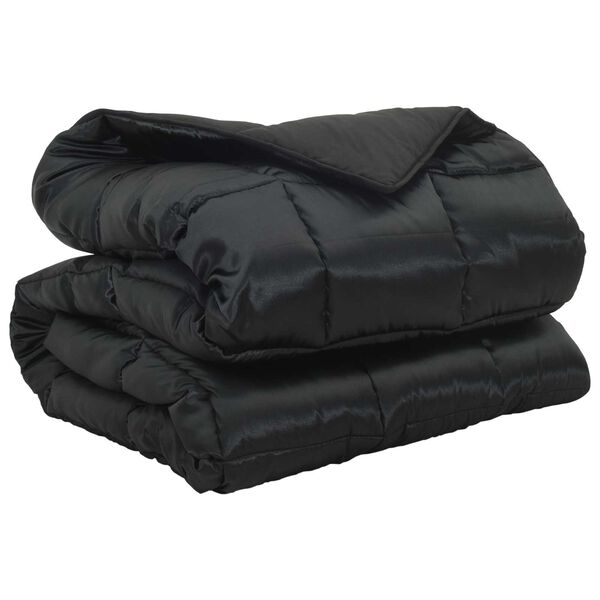 vidaXL Winter Dekbed Zwart 220 x 155 cm Satijn en Microfiber