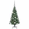 vidaXL Kunstmatig Voorverlicht Kerstboom Groen 120 cm PVC en Metaal