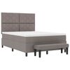 vidaXL Boxspringbed met matras met hoofdeinde Taupe 160 x 200 cm Stof
