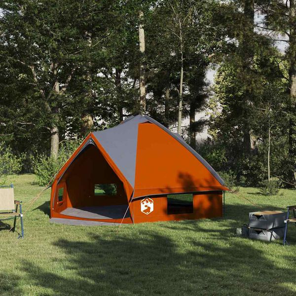 vidaXL Teepee Tent met dak Grijs en Oranje 490 x 410 x 210 cm