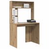 vidaXL Bureau met plank Artisan Eiken 91 x 50 x 149 cm Bewerkt hout