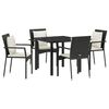 vidaXL Tuin eettafelset 5 st Zwart poly rattan
