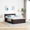 vidaXL Ottoman bed met matras 140x200cm stof donkerbruin