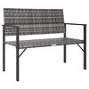 vidaXL Tuinbank 2-zits poly rattan grijs