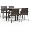 vidaXL 5-delige Tuinset met kussens poly rattan en staal