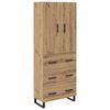 vidaXL Hoge kast met lade 2 pcs Artisan Eiken 69,5 x 34 x 180 cm