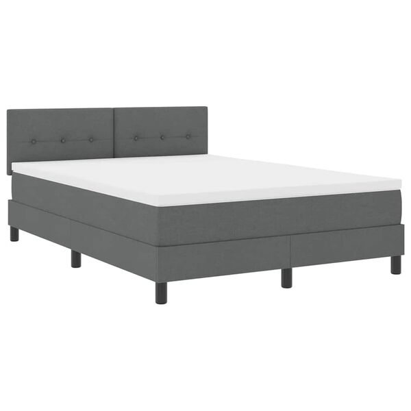 vidaXL Boxspringbed met hoofdeinde Donkergrijs 160 x 200 cm Stof