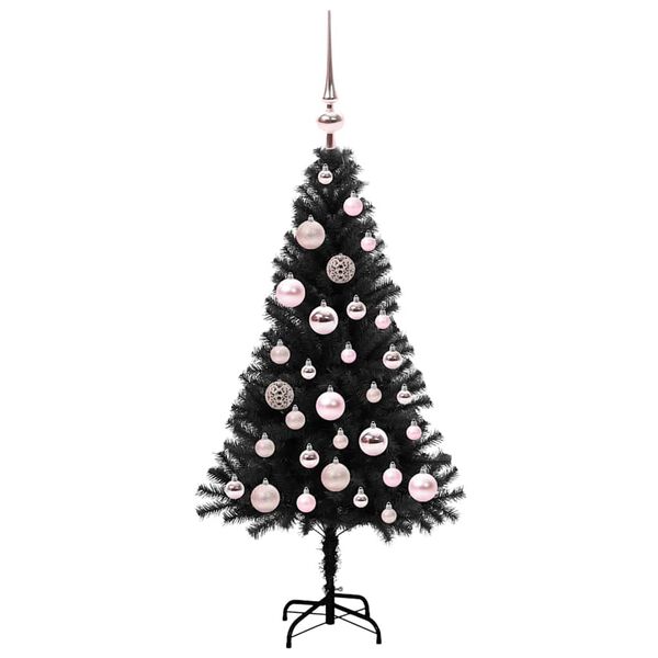 vidaXL Kerstboom met 150 LED met standaard Zwart 120 cm PVC