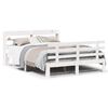 vidaXL Bedframe met hoofdbord massief grenenhout wit 120x190 cm