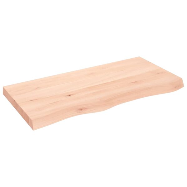 vidaXL Wandschap 100x50x(2-6) cm onbehandeld massief eikenhout