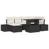vidaXL Tuin Sofa Set 7 st Zwart en Cr&egrave;me poly rattan