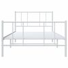 vidaXL Bedframe met hoofd- en voeteneinde metaal wit 107x203 cm