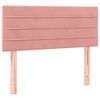 vidaXL Boxspring met matras en LED fluweel roze 90x200 cm
