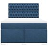 vidaXL Boxspring met matras stof blauw 140x200 cm