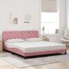 vidaXL Bedframe zonder matras fluweel roze 180x200 cm