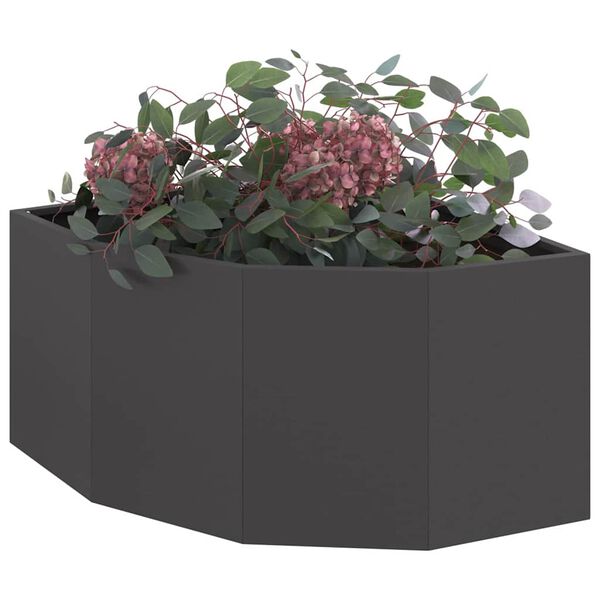 vidaXL Hoek Plantbak Zwart 60 x 60 x 35 cm Staal