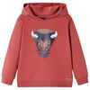 Kindertrui met capuchon 116 roodbruin