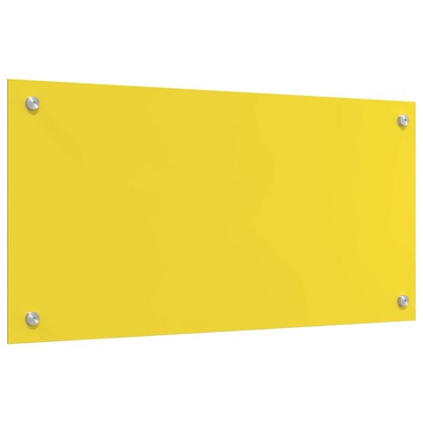 vidaXL Keuken Achterwand Geel 80 x 40 x 0,6 cm gehard glas