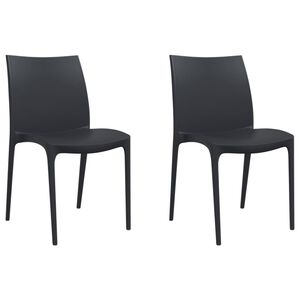 vidaXL Tuinstoelen 2 st 50x46x80 cm polypropeen antracietkleurig