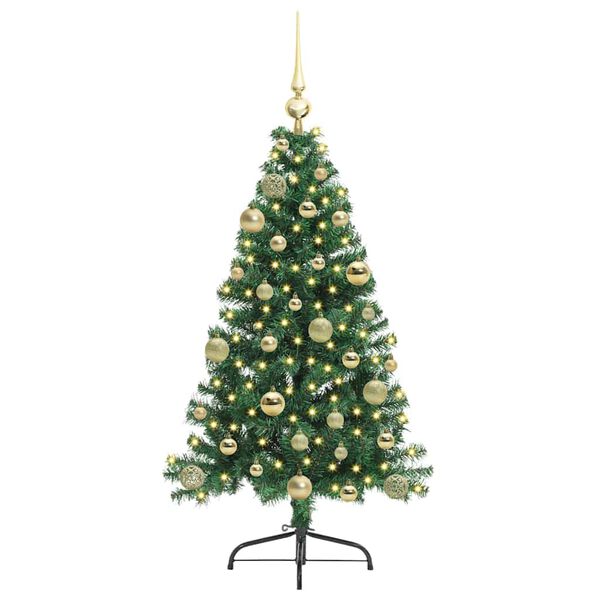 vidaXL Kunstmatig Voorverlicht Kerstboom met 150 LED Groen 120 cm PVC