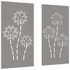 vidaXL Wanddecoratie tuin 2 st bloemenontwerp 105x55 cm cortenstaal