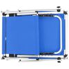 vidaXL Ligbedden inklapbaar met dak 2 st aluminium en textileen blauw