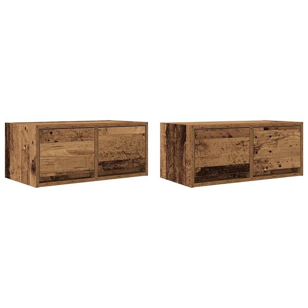 vidaXL Tv-meubels 2 st 60x31x25,5 cm bewerkt hout oud houtkleurig