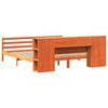 vidaXL Bed met boekenkast zonder matras grenenhout wasbruin 200x200 cm