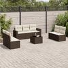 vidaXL 8-delige Loungeset met kussens poly rattan bruin