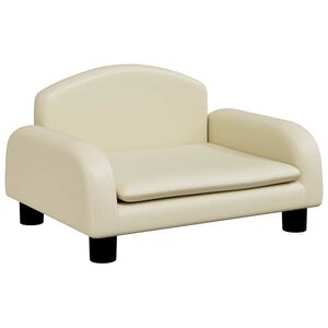vidaXL Hondenmand 50x40x30 cm kunstleer cr&egrave;mekleurig