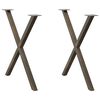 vidaXL Eettafelpoten 2 st X-vormig 70x(72-73) cm staal naturel