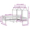 vidaXL Kinderbed met huisje en bankje massief grenenhout wit 80x200 cm