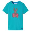 vidaXL Kindershirt met korte mouwen 128 donkermintkleurig
