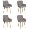 vidaXL Eettafelstoelen 4 st Stof Taupe 56,5 x 50 x 87,5 cm