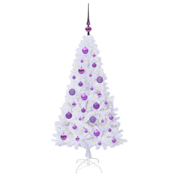 vidaXL Kunstkerstboom met 150 LED Wit 120 cm PVC en staal