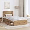 vidaXL Bedframe met hoofdeinde Artisan Eiken 100 x 200 cm Bewerkt hout