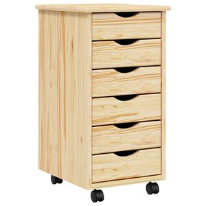 vidaXL Rolling Cabinet met Laden MOSS 34 x 39 x 65,5 cm Heldere Vernis
