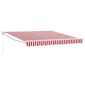 vidaXL Uitschuifbare luifel Rood en Wit 300 x 250 cm
