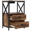 vidaXL Nachtkastje 2 pcs Gerookt eiken 40 x 31 x 60 cm Bewerkt hout