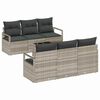 vidaXL Bankstel 7 st 6-Aantal zitplaatsen Lichtgrijs poly rattan
