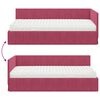 vidaXL Hoekbedframe met Matras met matras 2 pcs Groen Fluweel