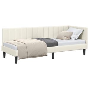 vidaXL Hoekbedframe Cr&egrave;me 80 x 200 cm Fluweel