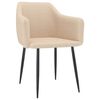 vidaXL Eetkamerstoelen 2 st stof crèmekleurig