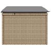 vidaXL Tuinkruk met kussen 55x55x37 cm poly rattan beige