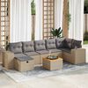 vidaXL 8-delige Loungeset met kussens poly rattan beige