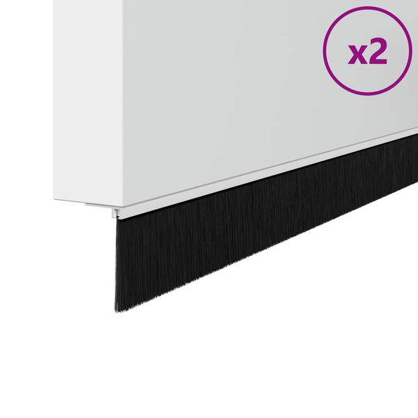 vidaXL Zelfklevende Deurborstels 2 pcs Wit 100 cm Aluminium Legering