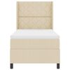 vidaXL Boxspring bed met matras met hoofdeinde Cr&egrave;me 90 x 200 cm Stof