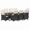 vidaXL Tuin eettafelset 9 st Zwart poly rattan