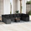 vidaXL Tuin Sofa Set 11 pcs Zwart